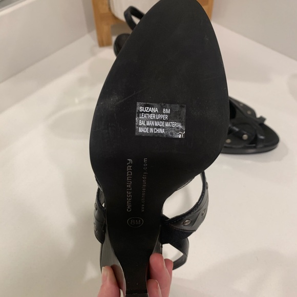 Chinese Laundry black Leather Studded Heels - NWOT - Picture 3 of 4